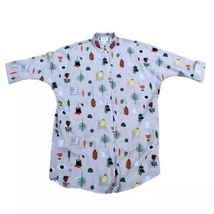 MONKL House Plants Shirt Tunic Dress Women's SMALL Oversize Top Boutique​​​